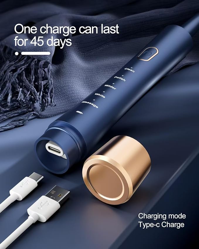 AJELU IPX7 Waterproof Sonicare Electric Toothbrush, 2-Hour Fast Charge - Image 4