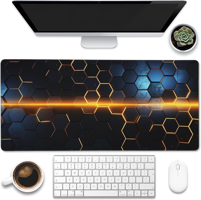 Eflxamz Large Gaming Mouse Pad, Honeycomb Technology Desk Pad, Extended by Eflxamz