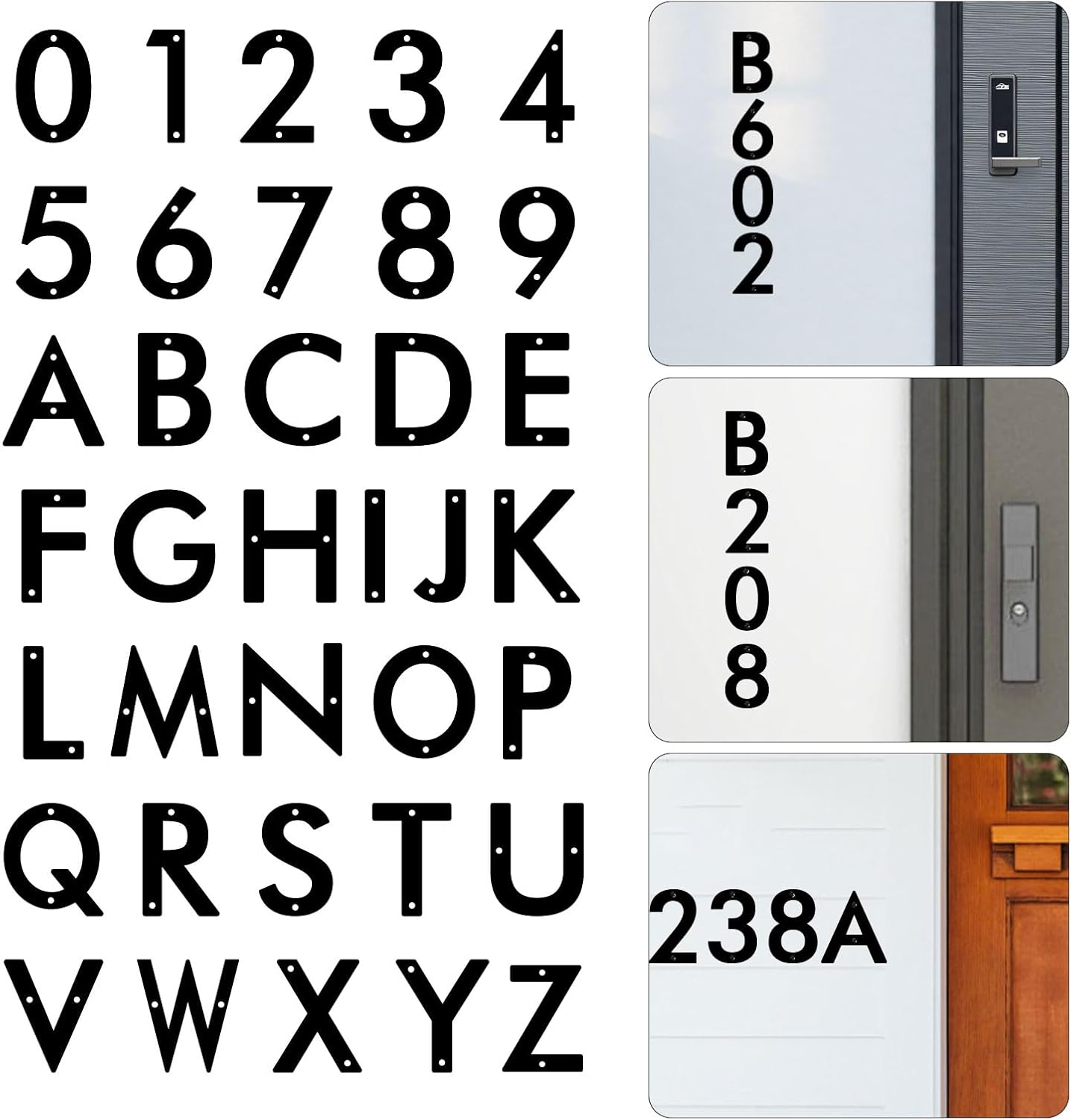 4 Inch 4 PCS Custom Metal House Numbers Letters, Black House Address Numbers for Outside, Modern Metal Address Number Letters for Homes, Apartments, Farms, Office