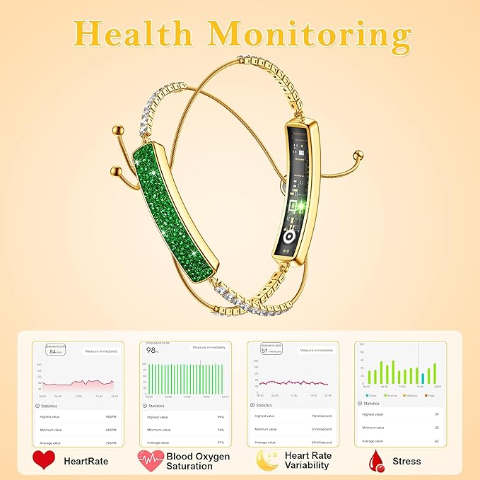 Smart Bracelet for Women, Jewelry Fitness Tracker - Image 2