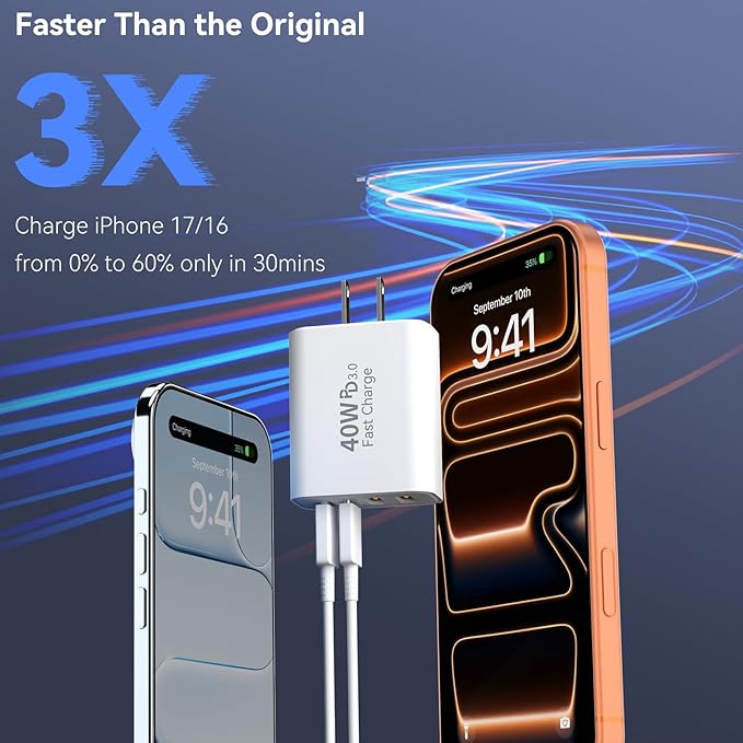 USB C Wall Fast Charger Block, 40W 4-Port Type C Chargers Fast Charging Blocks - Image 5