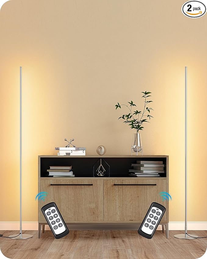 EDISHINE LED Corner Lamp, 57.5" Tall Slim Sleek Floor Lamps by EDISHINE
