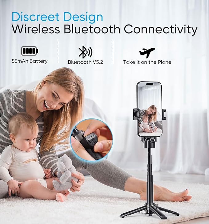 MAGIC JOHN Phone Tripod, Portable Selfie Stick, Pocket Size Tripod - Image 6