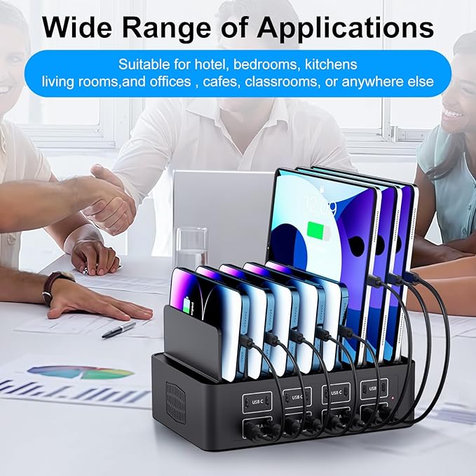 150W/35A Charging Station for Multiple Devices, 16 Port USB C Fast Charging - Image 7