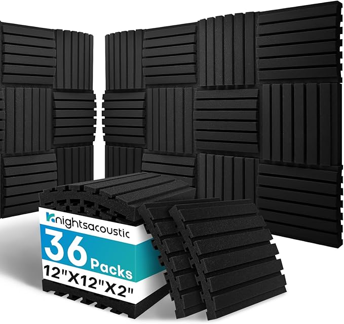 36Packs Curved Sound Proof Foam Panels by Knightsacoustic