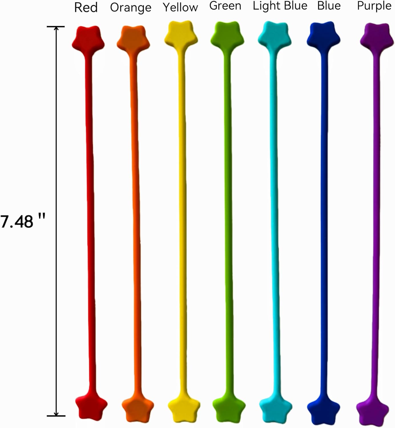 Reusable Silicone Magnetic Cable Ties, 28 Pack 7.48'' Magnetic Twist Ties for Bundling and Organizing, Holding Stuff, USB Charging Cords, Fridge Magnets, or to Play and Decorate(7 Colors)