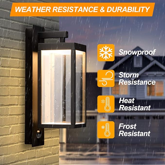 Lustrlach Motion Sensor Outdoor Light Fixtures Wall Mount, Exterior Wall Sconce - Image 3