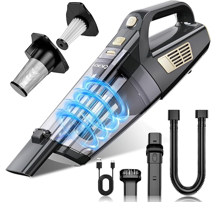 CKIKH Handheld Vacuum Cordless, 15000PA Strong Suction Hand Held Car Vacuum by CKIKH