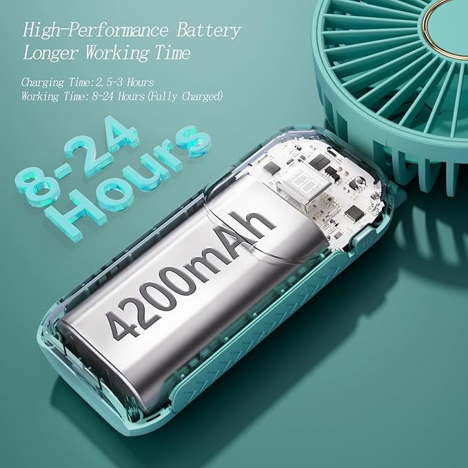 GOCKERA Portable Fan, 4200mAh Battery Operated Fan, 5 Speeds&Digital Display - Image 3