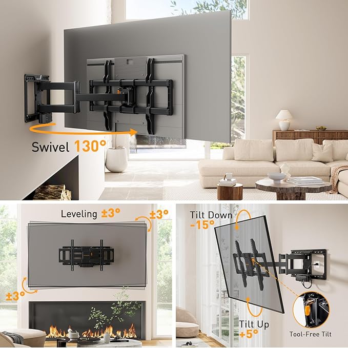 Perlegear Full Motion TV Wall Mount - Image 5