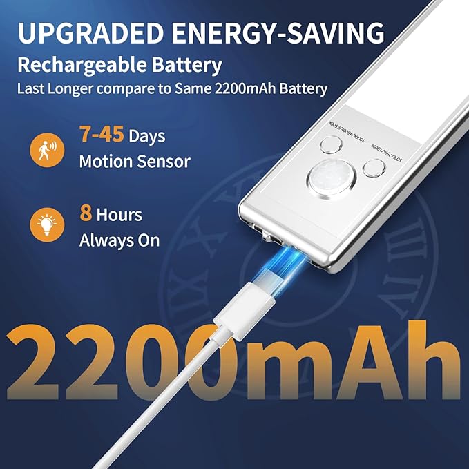 Under Cabinet Lights, 88 LED Operated Motion Sensor Light Indoor, 2200mAh USB - Image 4