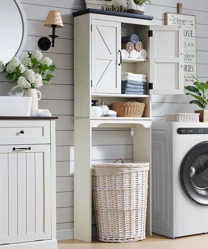 ACCOHOHO Over The Toilet Storage Cabinet, Farmhouse Bathroom Cabinet - Image 6