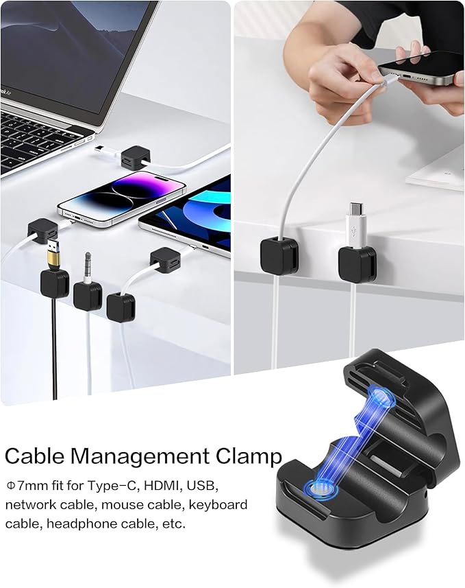 10 Pack Desk Cable Strong Adhesive Management Clips，Organize Phone Charging - Image 2
