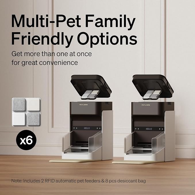 Bundle of PETLIBRO Upgraded RFID Automatic Cat Feeder, 2 Packs 5G Wi-Fi - Image 2