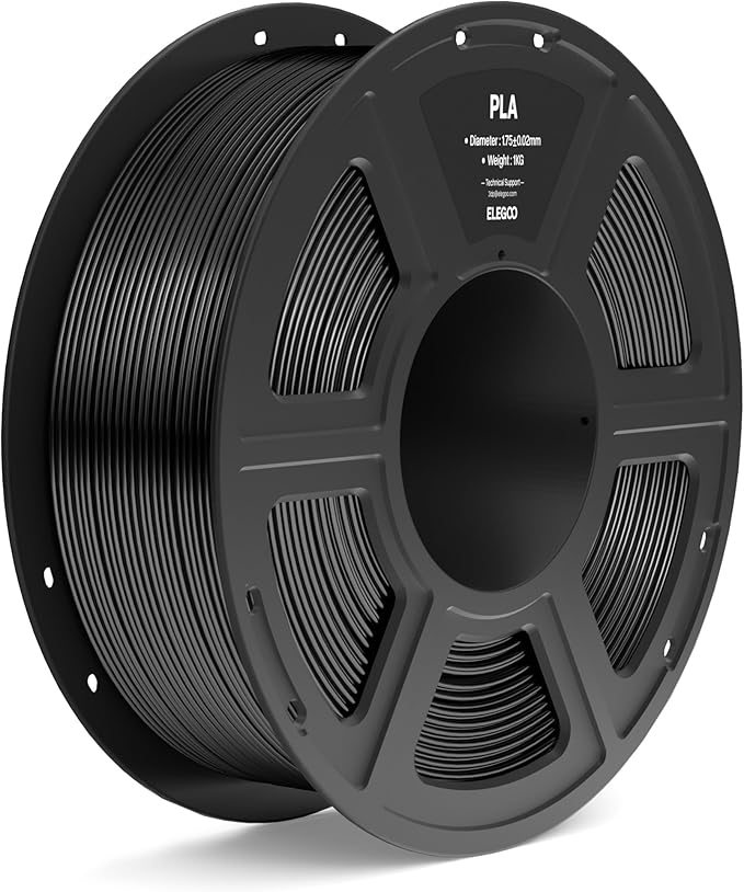 ELEGOO PLA Filament 1.75mm Black 1KG, 3D Printer Filament Dimensional Accuracy by ELEGOO