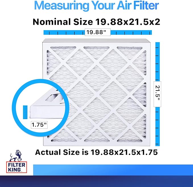 Filter King 19.88x21.5x2 Air Filter | 4-PACK | MERV 8 HVAC Pleated A/C Furnace - Image 2