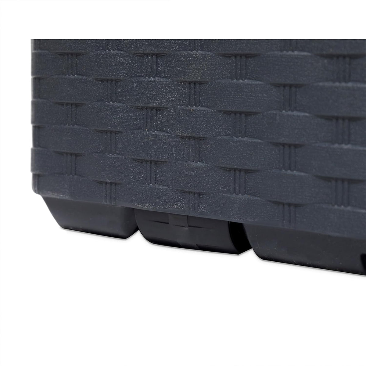 toomax deck box - lockable lid, gray, front angle view