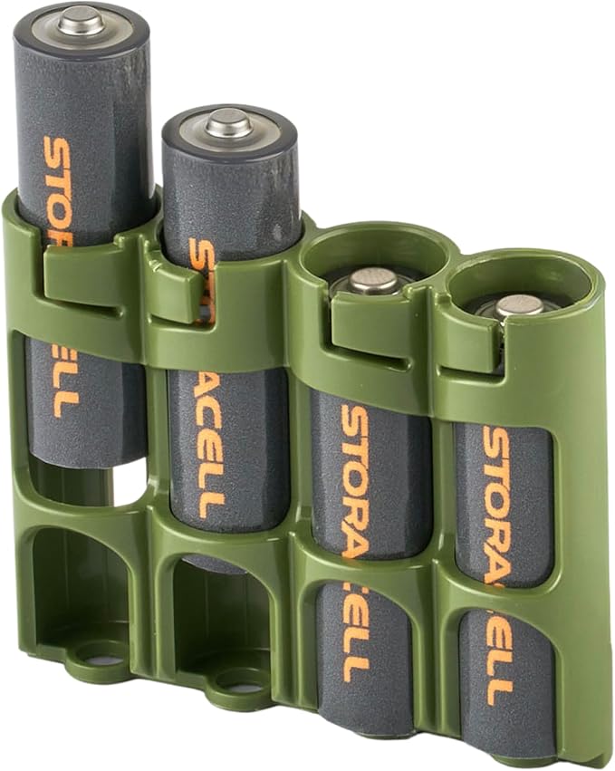 Storacell by Powerpax Slimline AA Battery Storage Caddy, Military Green - Image 2