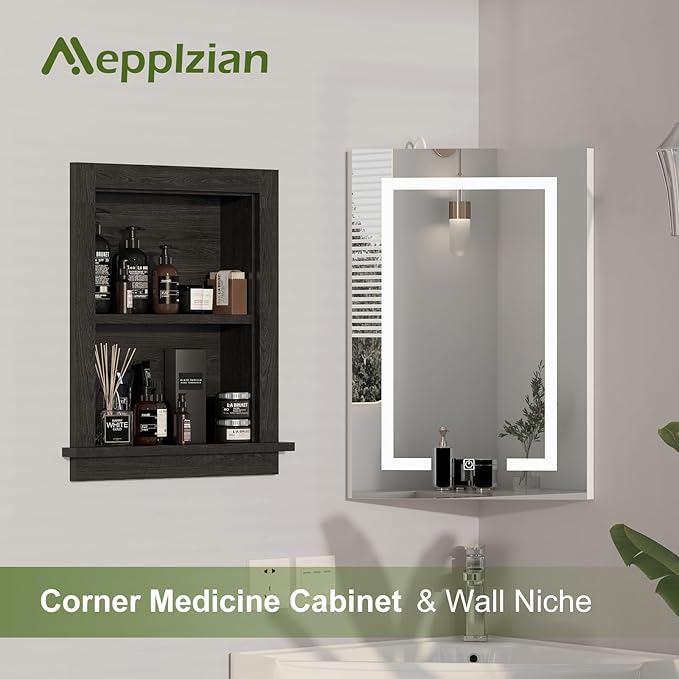 Recessed Medicine Cabinet, 14x18 in Wall Bathroom Cabinet - Image 5