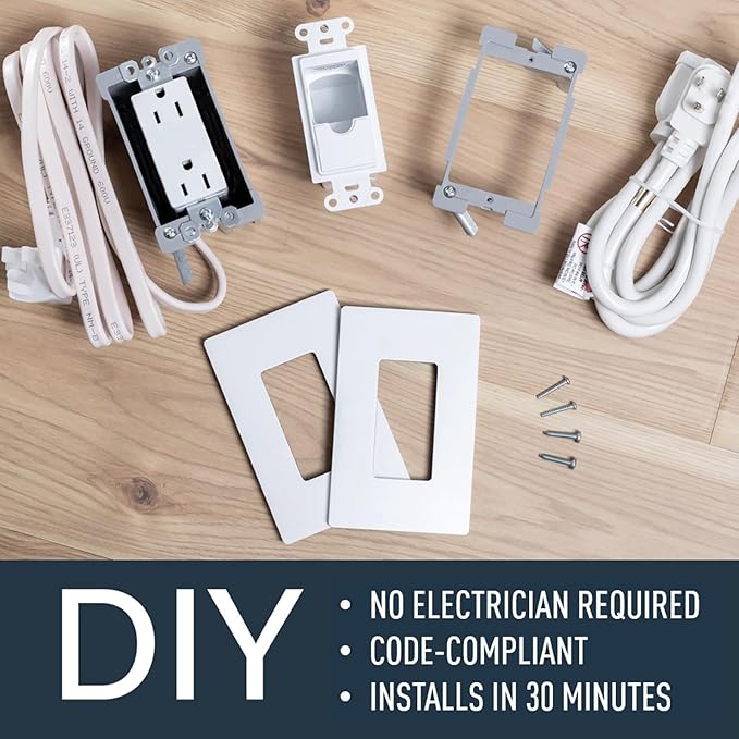 Legrand - Wiremold In-Wall Outlet Relocation Kit, 6 Foot In Wall Outlet Extender - Image 4