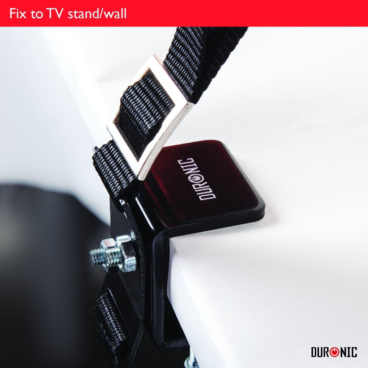 Duronic TVSAFE1 TV Stand Safety Strap - Reduces The Risk of Your TV Tipping Over