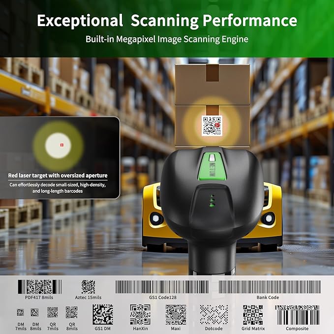 NETUM 2D QR Industrial Bluetooth Barcode Scanner - Image 2