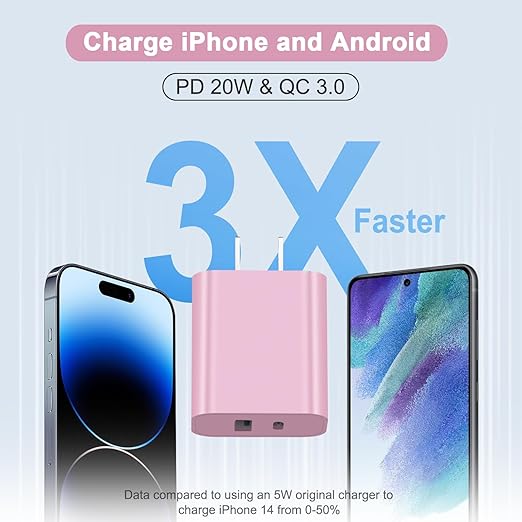 USB C Charger Block, iPhone 16/15 Charger Block 20W Dual Port QC+PD 3.0 Power - Image 2