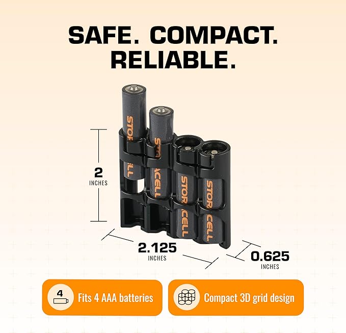 Storacell by Powerpax Slimline AAA Battery Storage Caddy, Holds 4 Batteries - Image 6