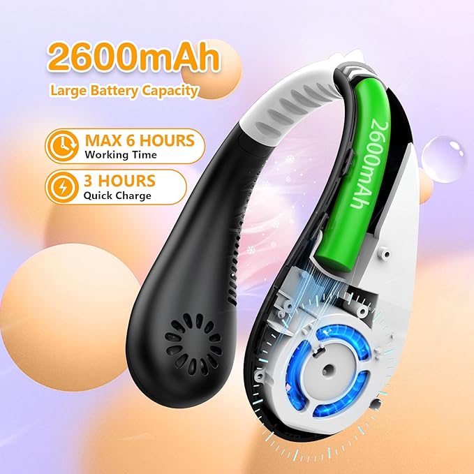 Kids Neck Fan, Portable Bladeless Fans - Image 4