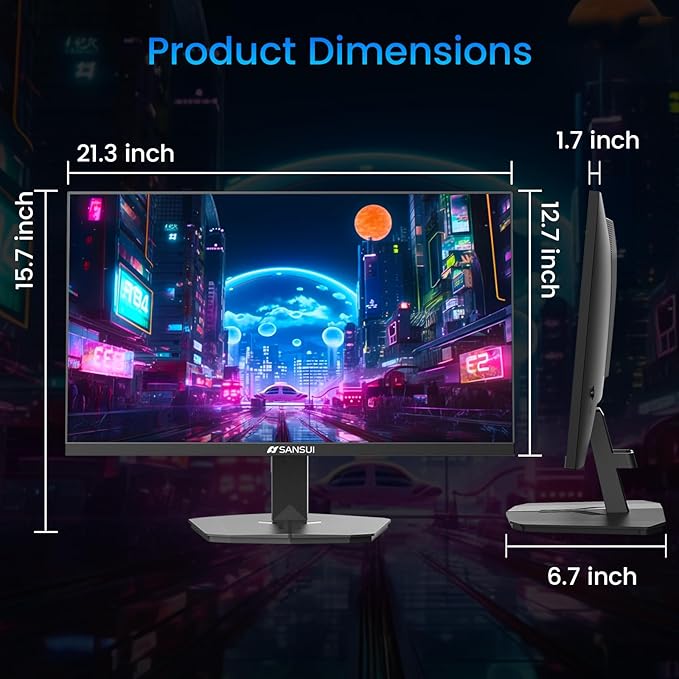SANSUI 24 Inch Gaming Monitor 180Hz, DP 1.4 & HDMI 2.0 Ports High Refresh Rate - Image 8
