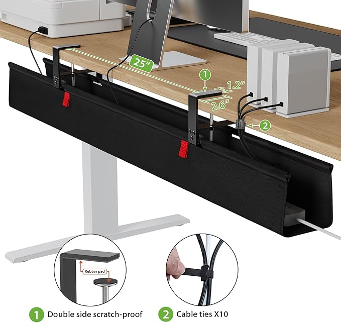 KEEGH Extra Large 48" Under Desk Cable Management Tray - Image 3