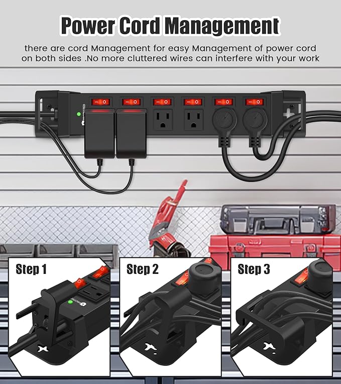 Heavy Duty Power Strip, 6 Outlets Metal Power Strip - Image 4