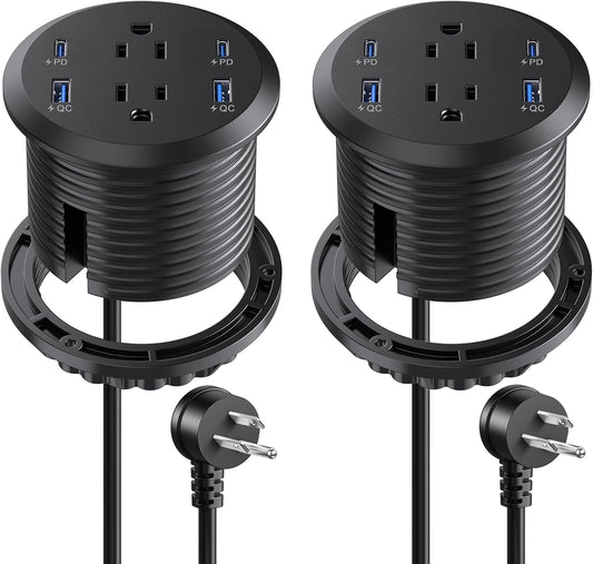 3 inch Desktop Power Grommet USB C, 65W Fast Charging Station, Furniture