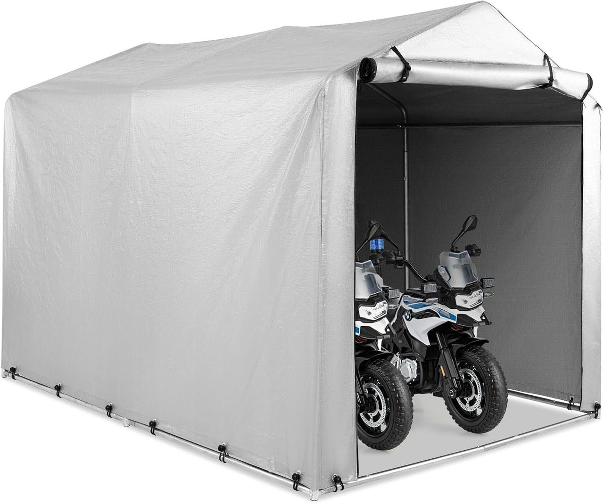 giantexuk 7x5.2ft garden storage shed, waterproof bike motorcycle, main product view