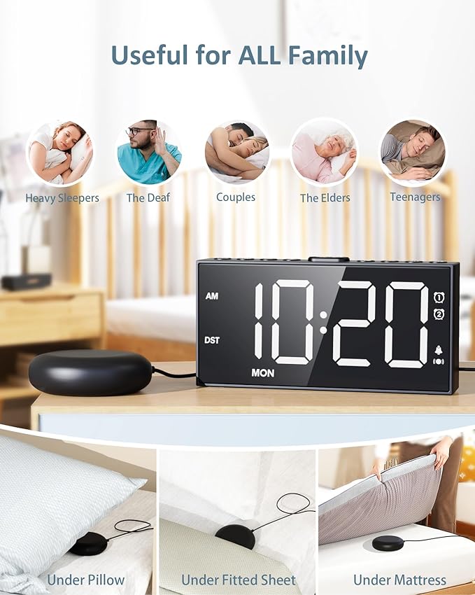 Loud Alarm Clock with Bed Shaker - Image 7