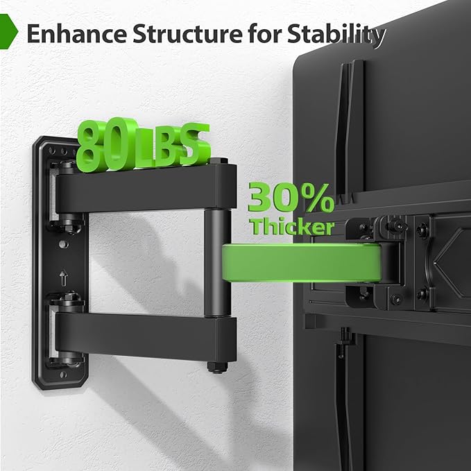 USX MOUNT Corner TV Wall Mount for 26-60 Inch TVs up to 80 lbs, Single - Image 2