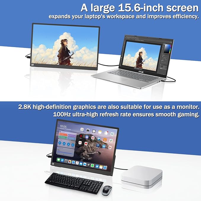 Viyivwine Portable Monitor Touchscreen 15.6" 2.8K Laptop Screen Extender - Image 4