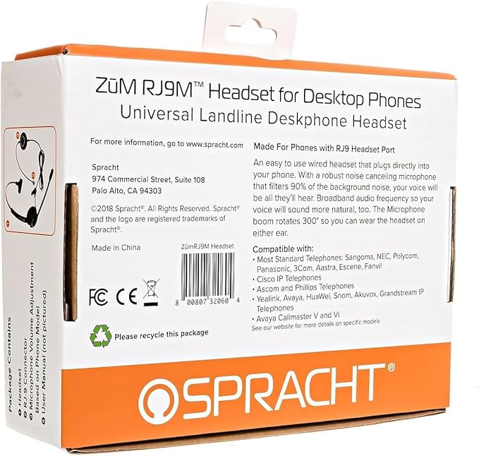 Spracht Wired Headset for Desktop Phone | Single Ear Universal Headset for - Image 7