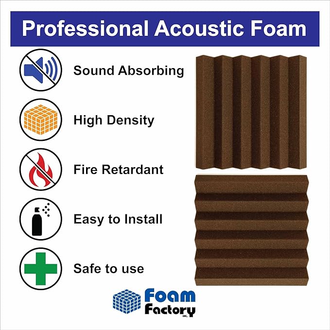 Foam Factory Inc 24 Pack Color Acoustic Foam Panel Studio Soundproofing Wedge - Image 3