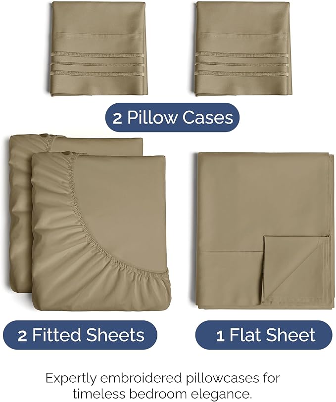 Split King Size 5 Piece Sheet Set - Image 2