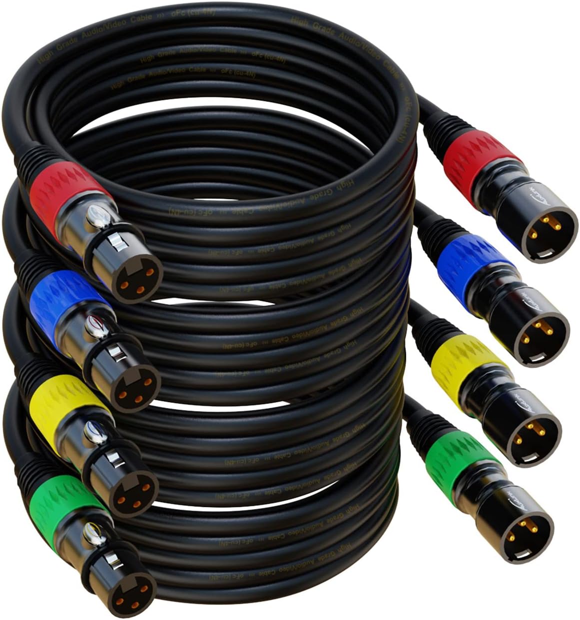 AuxLink 100ft 4Pack XLR Cable