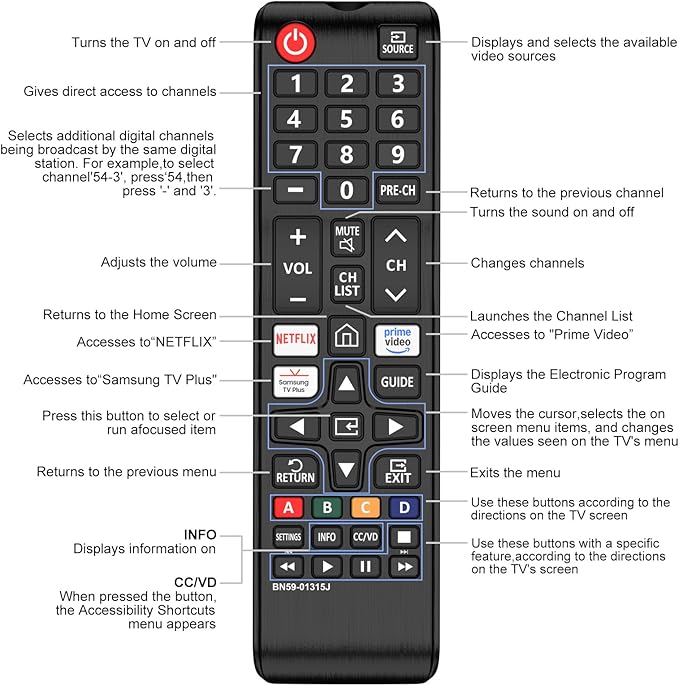 Replacement Remote for Samsung Smart TVs, Universal Control Compatible - Image 5
