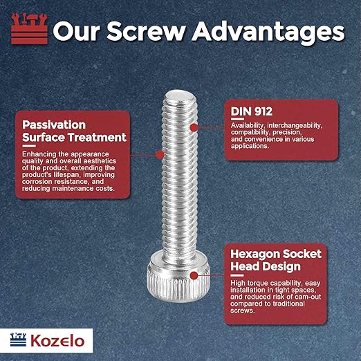 Kozelo 30pcs Socket Head Cap Screws - Image 3