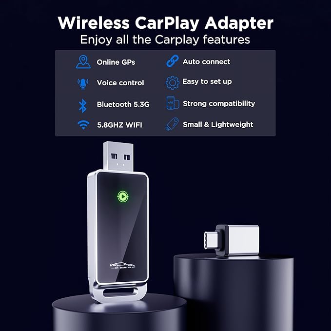 vnilrgle Wireless CarPlay Adapter 2024 Upgrade, Plug and Play, No Latency - Image 2