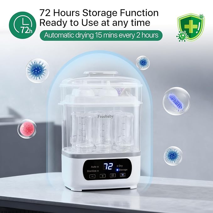 Freebaby Baby Bottle Steamer and Dryer, All-in-One Sterilizer and Dryer - Image 6
