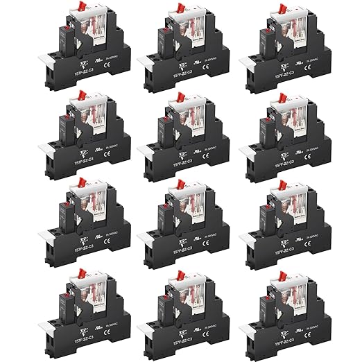 UL Listed 12Pcs 8Amp Mini Relay Switch DPDT by ZJWZJH