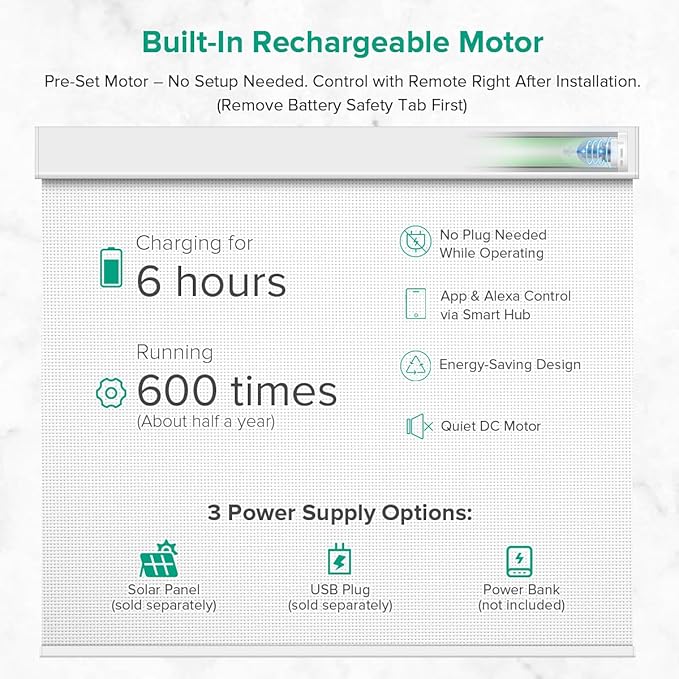 Kilonity Motorized Roller Shades, Light Filtering Remote Control Custom Window - Image 3