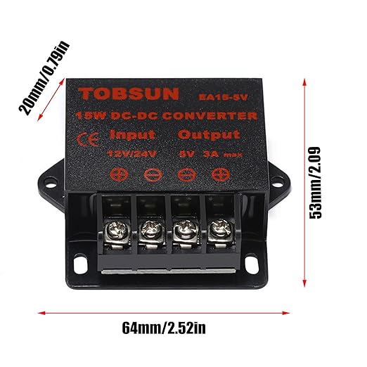 MGGi DC/DC 12V 24V to 5V 3A 15W Voltage Reducer Converter Regulator, Step Down - Image 3