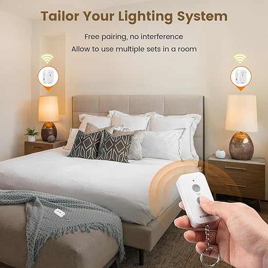 SURAIELEC Wireless Light Switch Remote Control Outlet, No Wiring Needed - Image 4