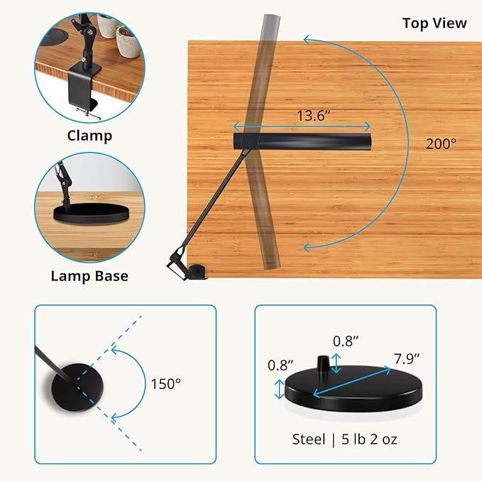 Uplift E7 LED Desk Lamp with Clamp - Image 5